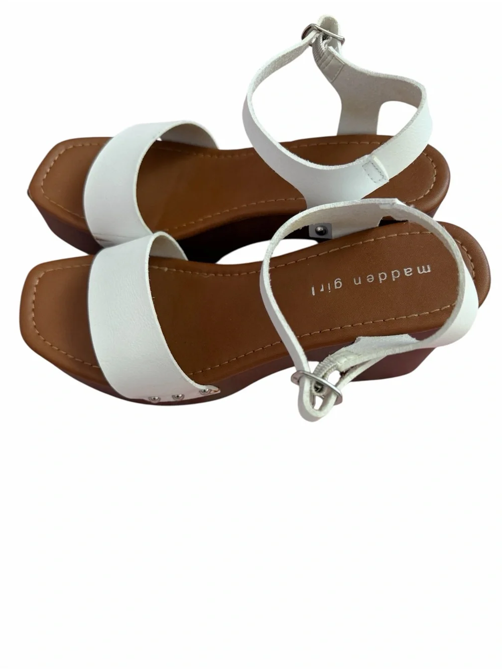 Madden Girl White Ankle-Strap Sandals